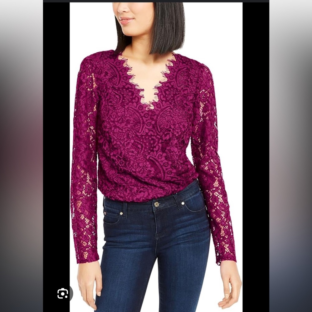 NWT Leyden Pink Lace Bodysuit in size XS